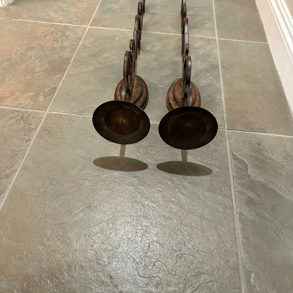 Rustic Wrought Iron Wall Sconces - Bronze Finish